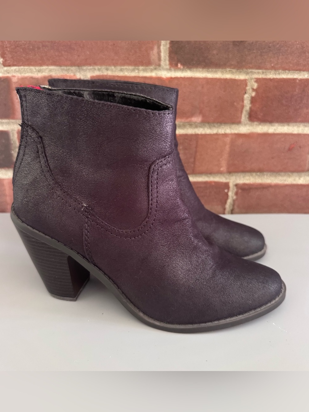 Mossimo Women’s Size 9 Black Ankle Booties Block Heel Back Zip Boots